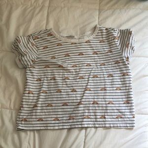 Messy Bun Just Chillin Rainbow Stripe Tee!